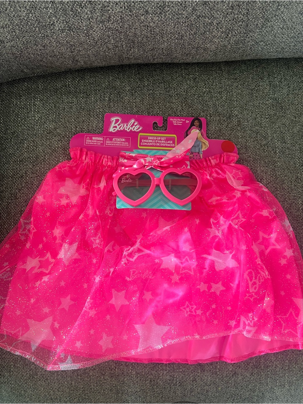 Barbie Bright Pink Star Tulle Skirt and Heart Sunglasses